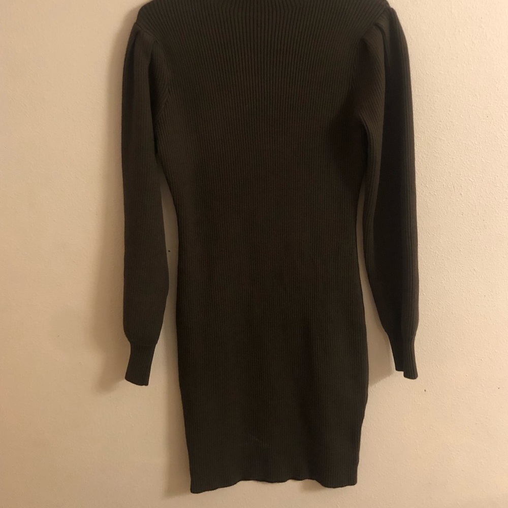 Green knee length sweater dress